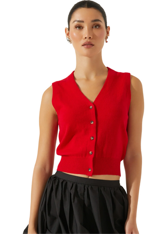 Eira Sweater Vest - Red