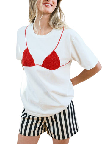 Bikini Graphic Tee - Red