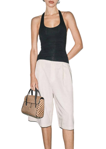 Sable Pleated Bermuda Shorts