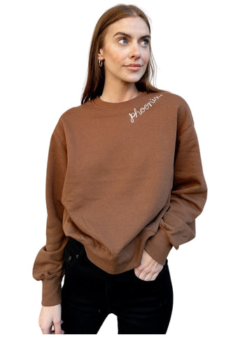 Phoenix Classic Embroidered Sweatshirt - Walnut