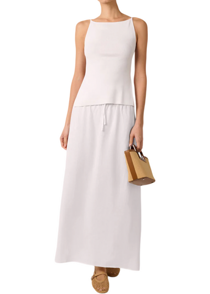 Tie Waist Linen Skirt