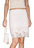 Odette Lace-Hem Midi Slip Skirt