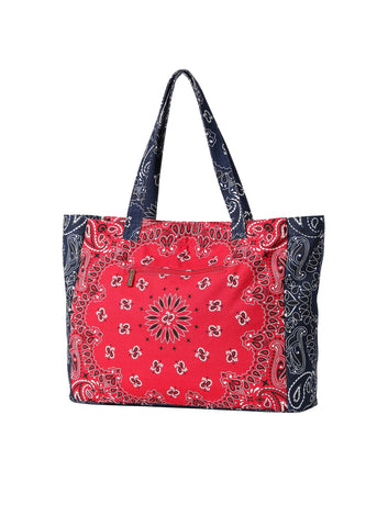 Bailey Bandana Tote - Red/Navy