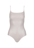 Faux Leather Cami Bodysuit - Porcelain