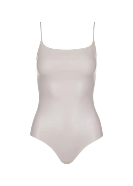 Faux Leather Cami Bodysuit - Porcelain