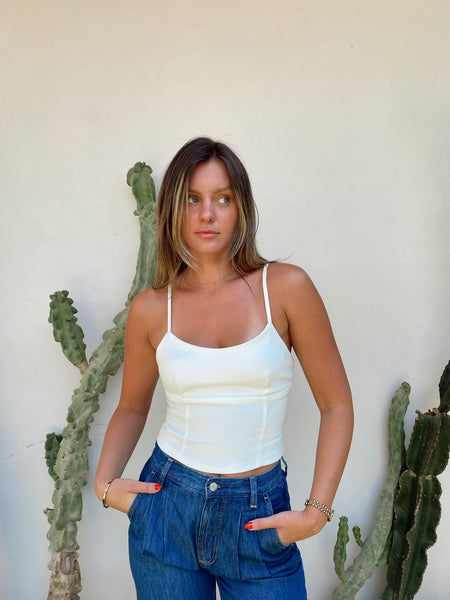Strappy Back Cami Top - Off White