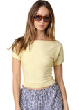 Angela Boat Neck Tee - Butter