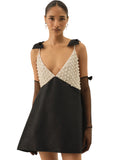 Pearly Bow Mini Dress