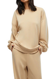 Balloon Sleeve Crew Neck