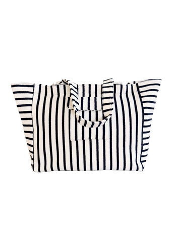 Jumbo Terry Cloth Striped Beach Bag