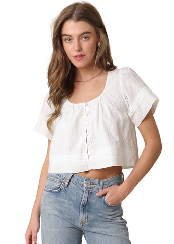 Elaine Eyelet Crop Top