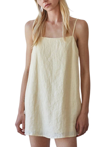 Simple Linen Mini Dress - Butter