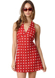 Rumi Polka Dot Halter Mini Dress