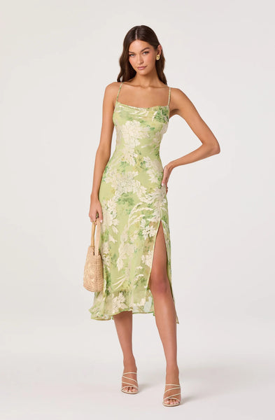 Gaia Dress - Light Green Floral
