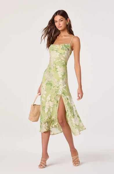 Gaia Dress - Light Green Floral