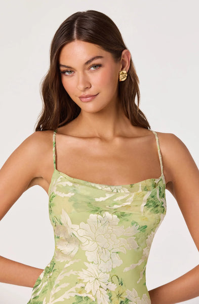 Gaia Dress - Light Green Floral