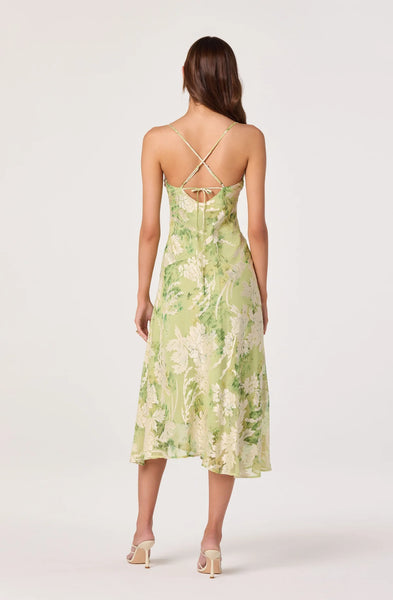Gaia Dress - Light Green Floral
