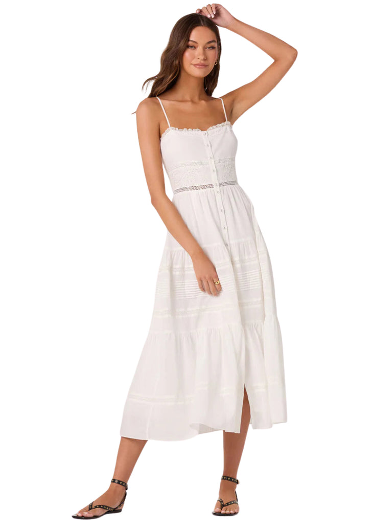 ASTR the Label | Annabel Eyelet Midi Dress in White
