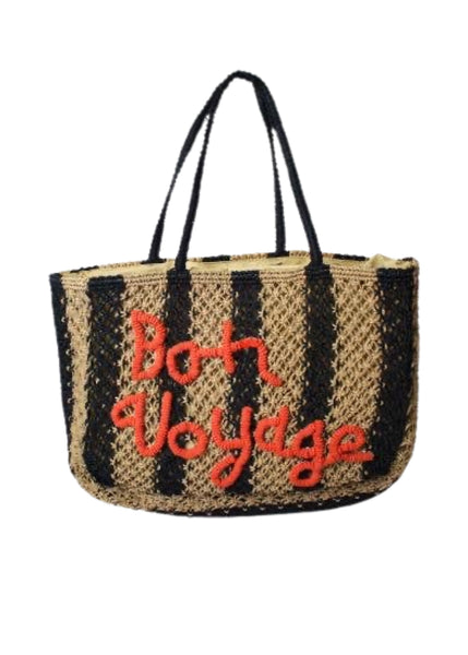 Bon Voyage Raffia Tote Bag