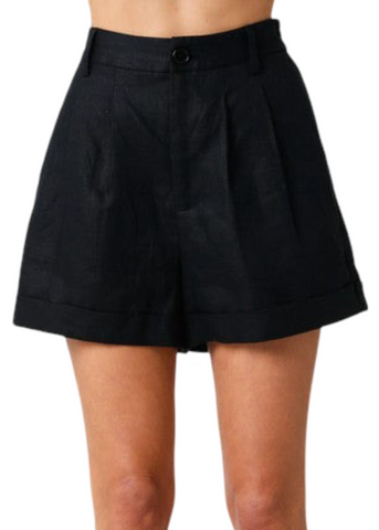 Carrie Linen Shorts - Black