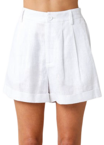 Carrie Linen Shorts - White
