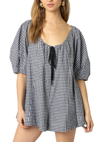 Jane Checkered Romper
