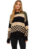 Callie Sweater - Black Taupe Check