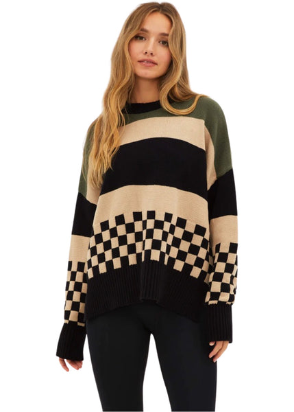Callie Sweater - Black Taupe Check