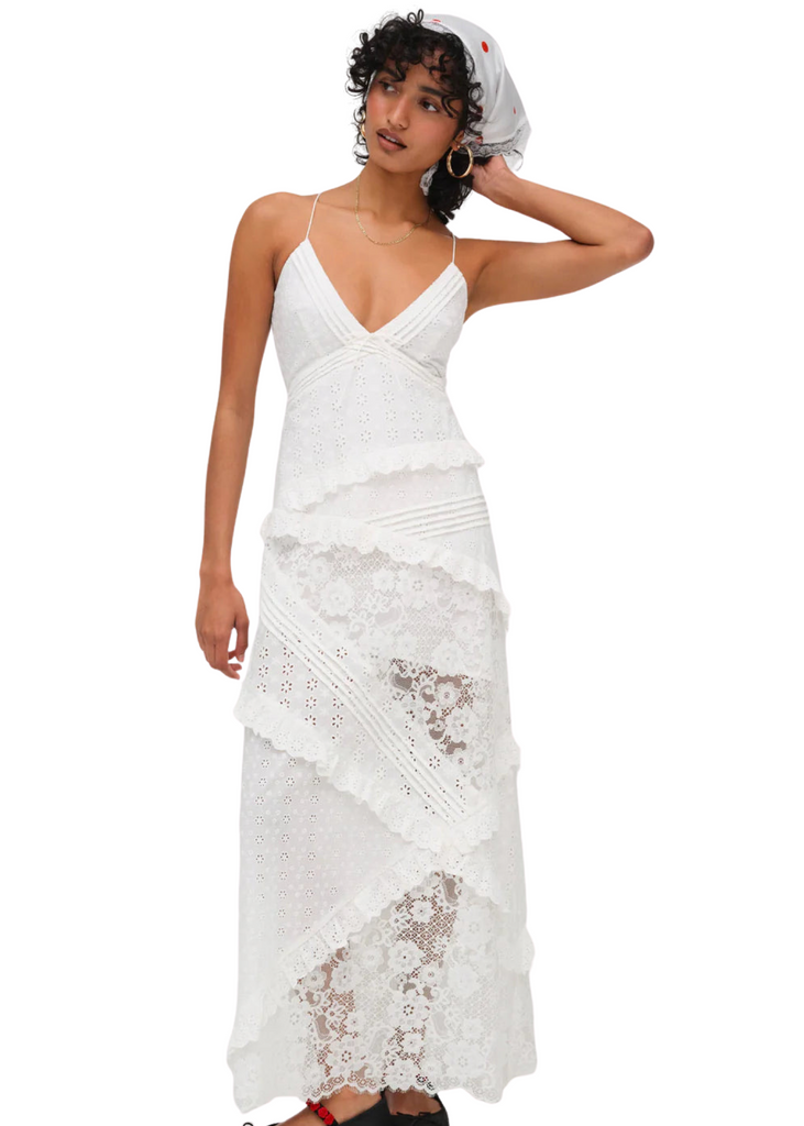 For Love & Lemons Rosalyn Maxi Dress - White For Love & Lemons Rosalyn Maxi Dress - White