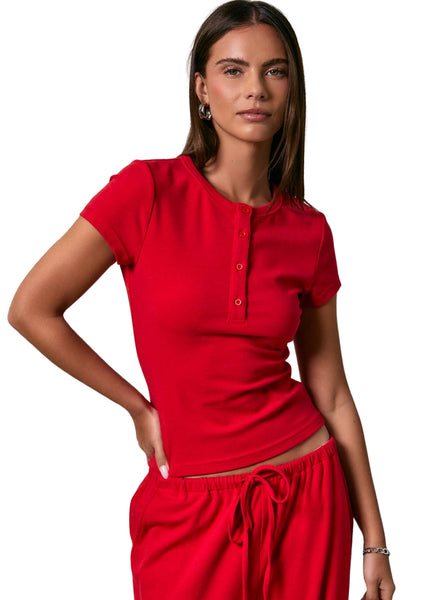 Short Sleeve Henley Tee