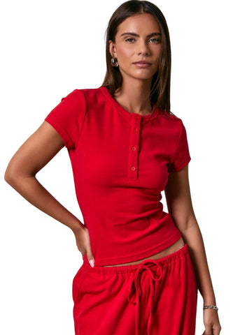 Short Sleeve Henley Tee