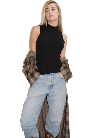 Double Layer Mock Neck Tank