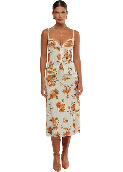 Ivory Multi Midi Skirt