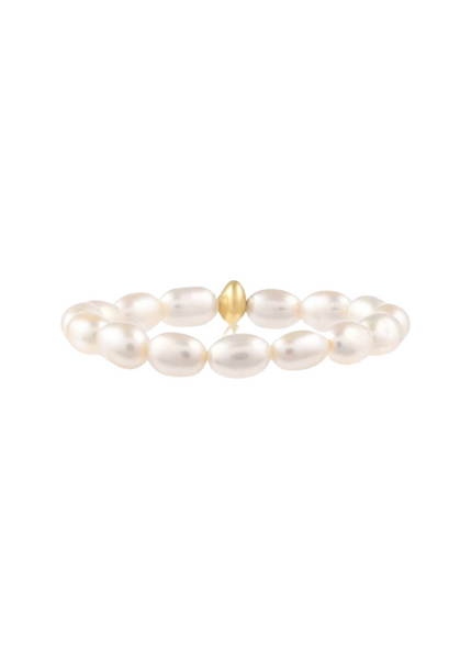 Sage Pearl Stacking Ring