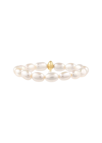 Sage Pearl Stacking Ring