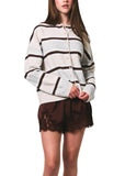 Satin Lace Stretch Shorts - Brown