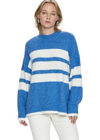 Carlen Sweater - Campanula White Stripe