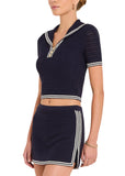 Monique Top - Navy/Ivory