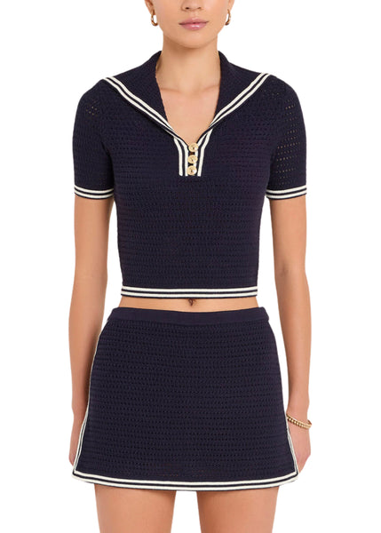 Monique Skort - Navy/Ivory
