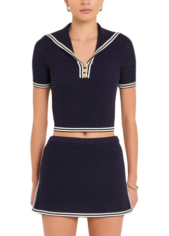 Monique Skort - Navy/Ivory