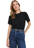 Cotton Cashmere Short Sleeve - Black