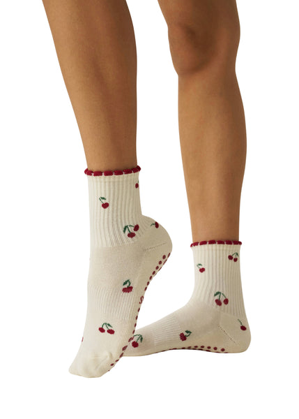Little Cherry Petal Pilates Socks