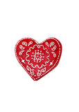 Paisley Heart Claw Clip - Red