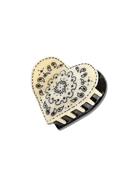 Paisley Heart Claw Clip