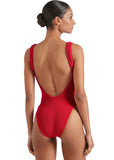 Square Neck One Piece - Red