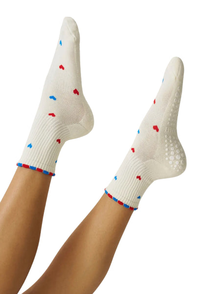Patriotic Hearts Pilates Socks