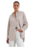 Elsa Top - Russet White Stripe