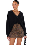 Tyra Belted Skirt - Leopard