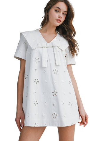 Eyelet Mini Dress