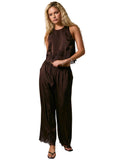 Lace Trim Stretch Pants